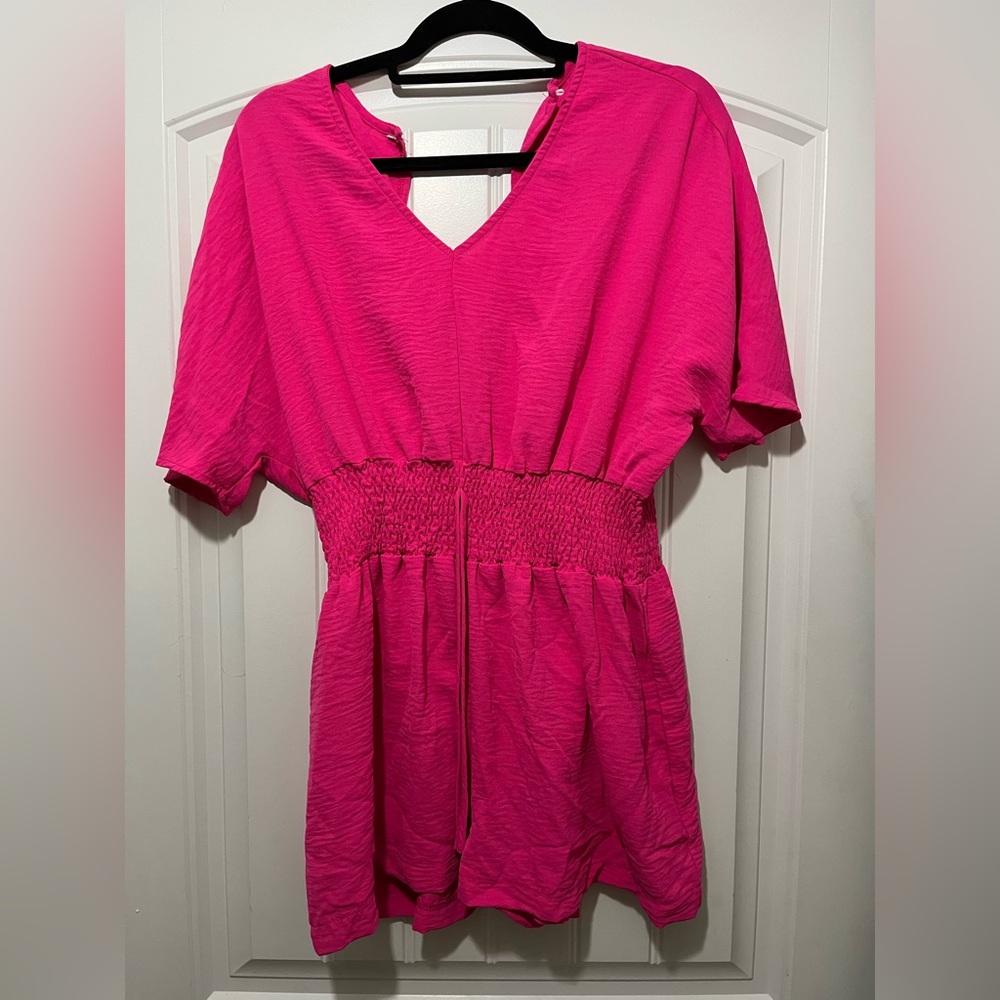 Vibrant Pink Romper, Size XL-2XL